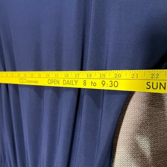 Clara Sun Woo Womens Size Medium Jumpsuit Sleeveless Wide Leg Navy Blue USA Made - Picture 4 of 8